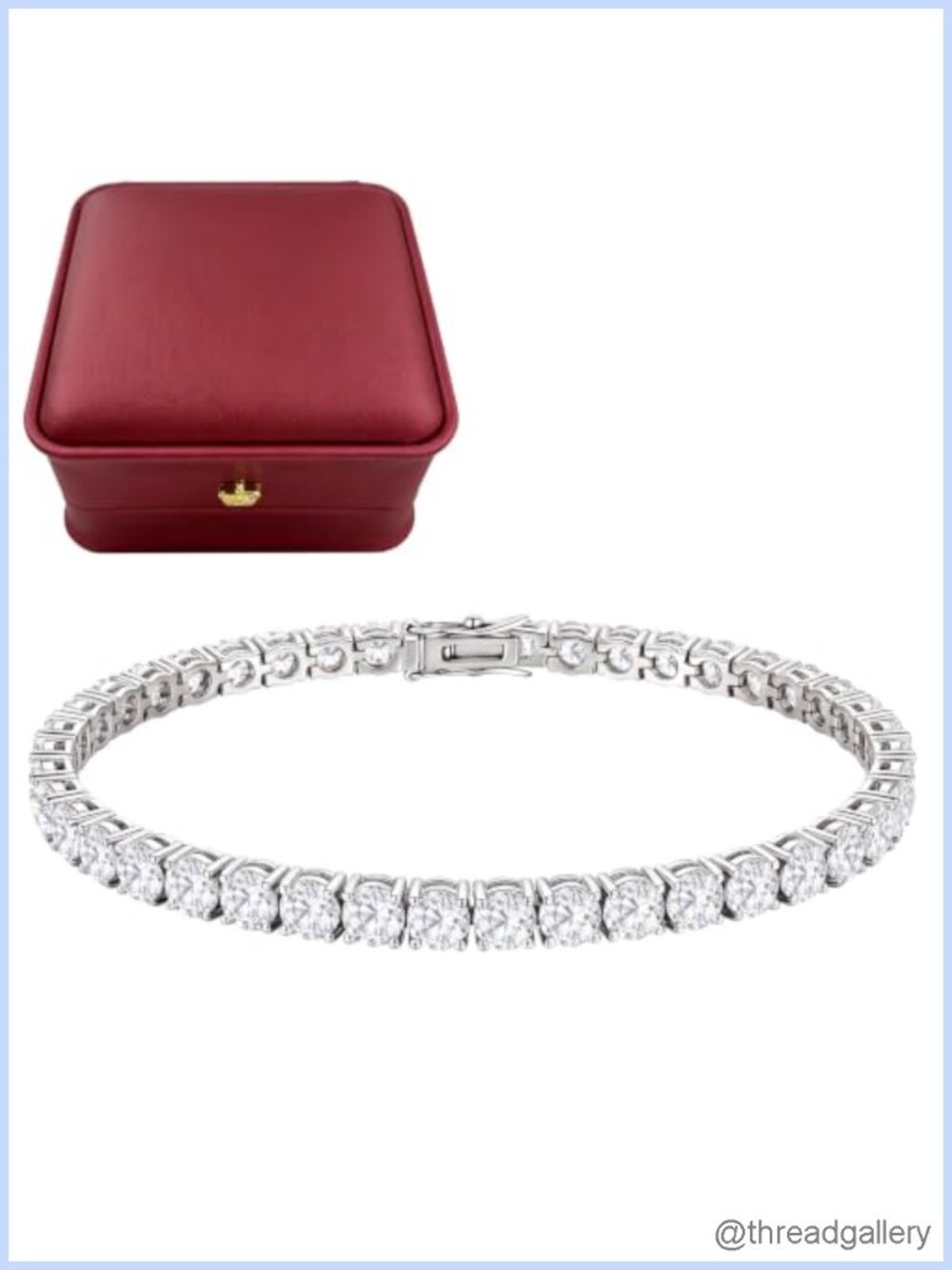 14K Gold-Plated Tennis Bracelet 4MM Round-Cut Cubic Zirconia 7 Inch